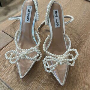 Steven Madden heel VIABLE WHITE MULTI size 6.5 like new